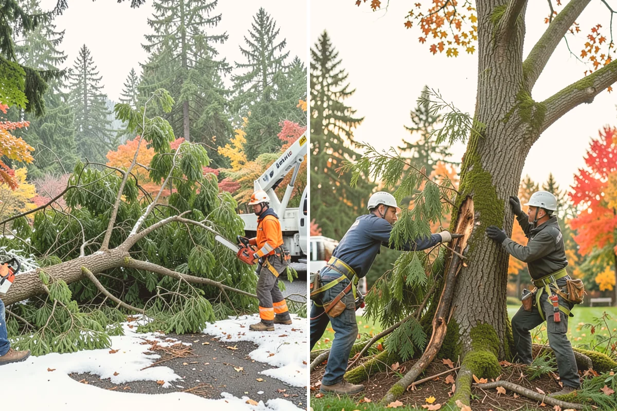 Multi-tree removal in Milton, King County, WA - On-site assessment and hazard evaluation