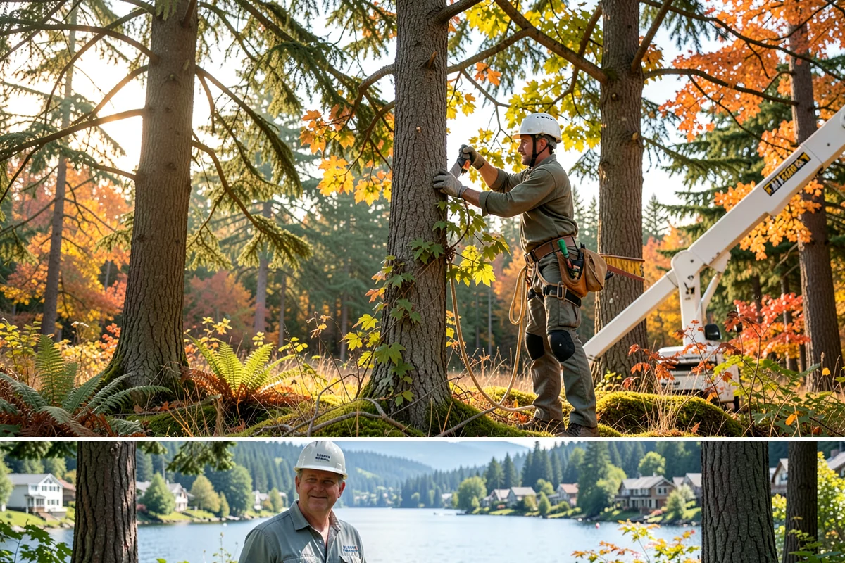 Multi-tree removal in Milton, King County, WA - This service is best performed year-round in the Puget Sound climate provided that ground conditions allow equipment mobility...
