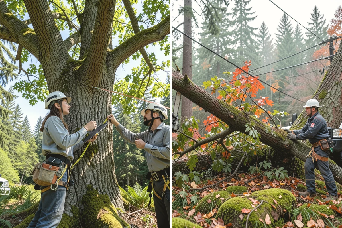 Multi-tree removal in Mukilteo, Snohomish County, WA - On-site assessment and hazard evaluation