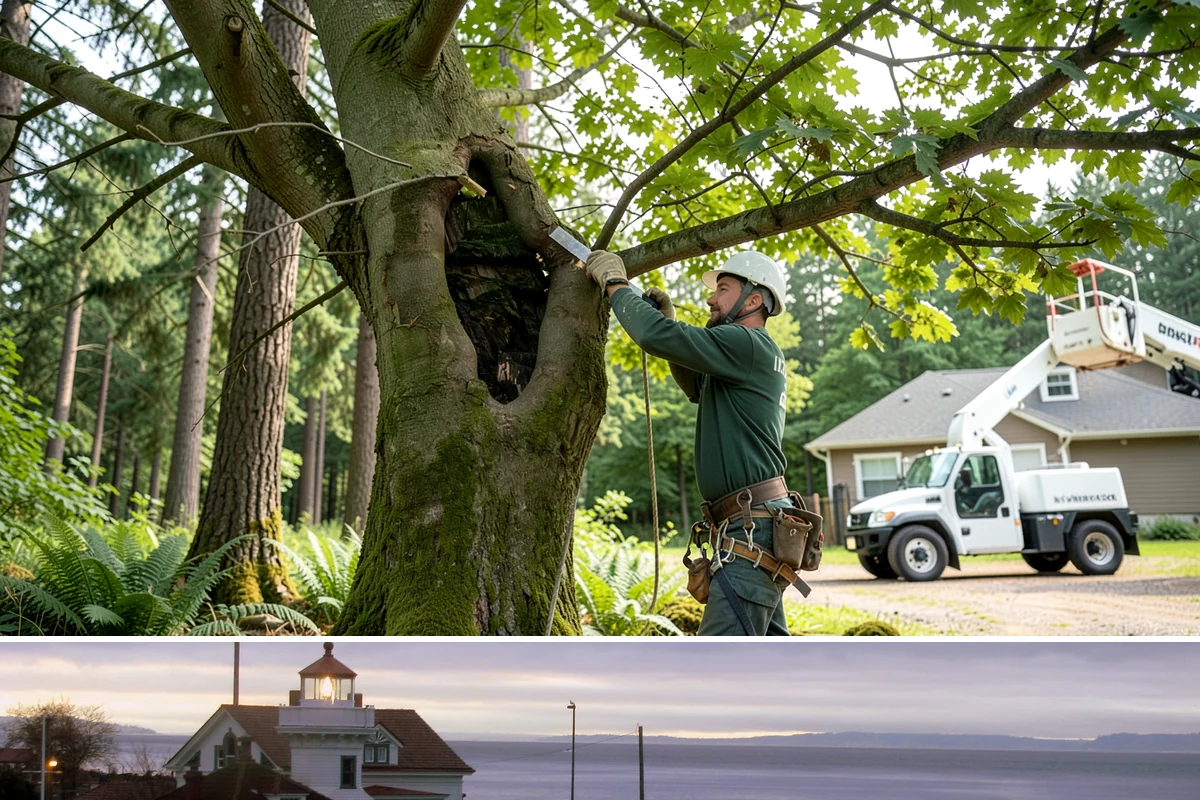 Multi-tree removal in Mukilteo, Snohomish County, WA - This service is best performed year-round in the Puget Sound climate provided that ground conditions allow equipment mobility...