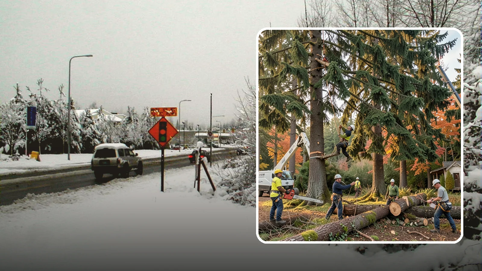 Multi-tree removal in Newcastle, King County, WA - The coordinated removal of several trees in a single project.