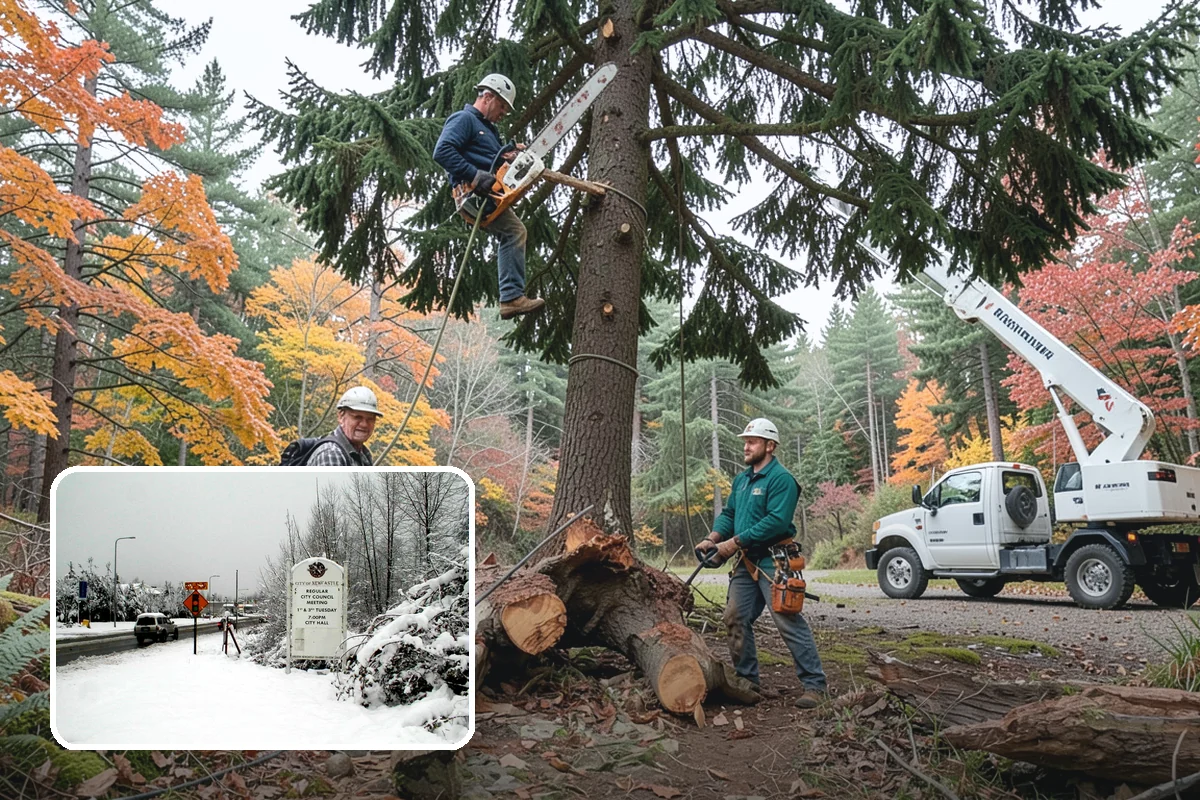 Multi-tree removal in Newcastle, King County, WA - Removes safety hazards and reduces liability