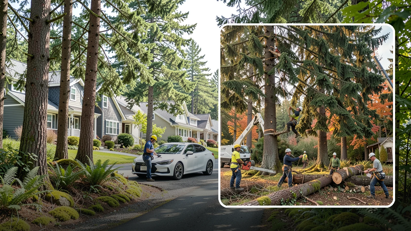 Multi-tree removal in Normandy Park, King County, WA - The coordinated removal of several trees in a single project.