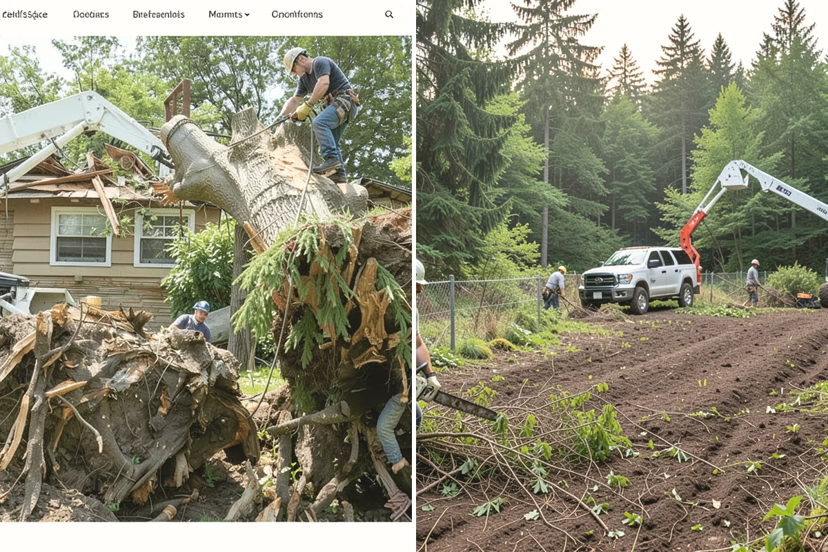 Multi-tree removal in North Bend, King County, WA - On-site assessment and hazard evaluation