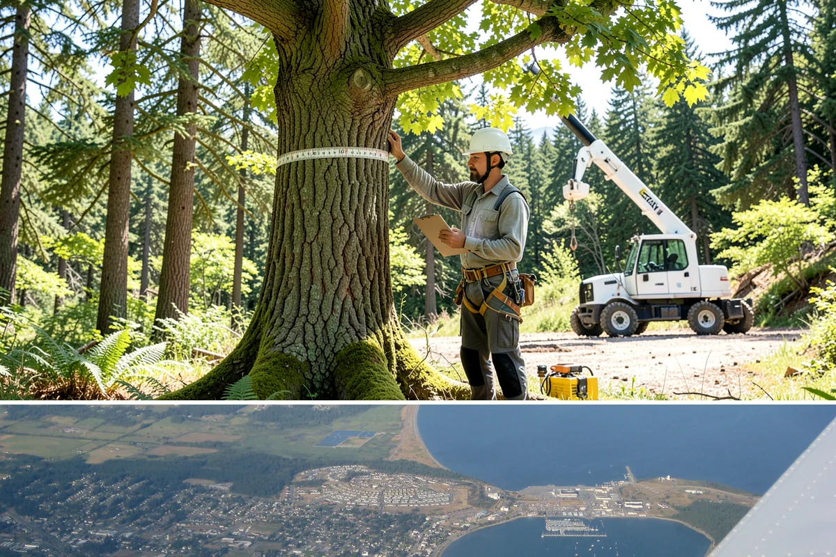 Multi-tree removal in Oak Harbor, Island County, WA - This service is best performed year-round in the Puget Sound climate provided that ground conditions allow equipment mobility...