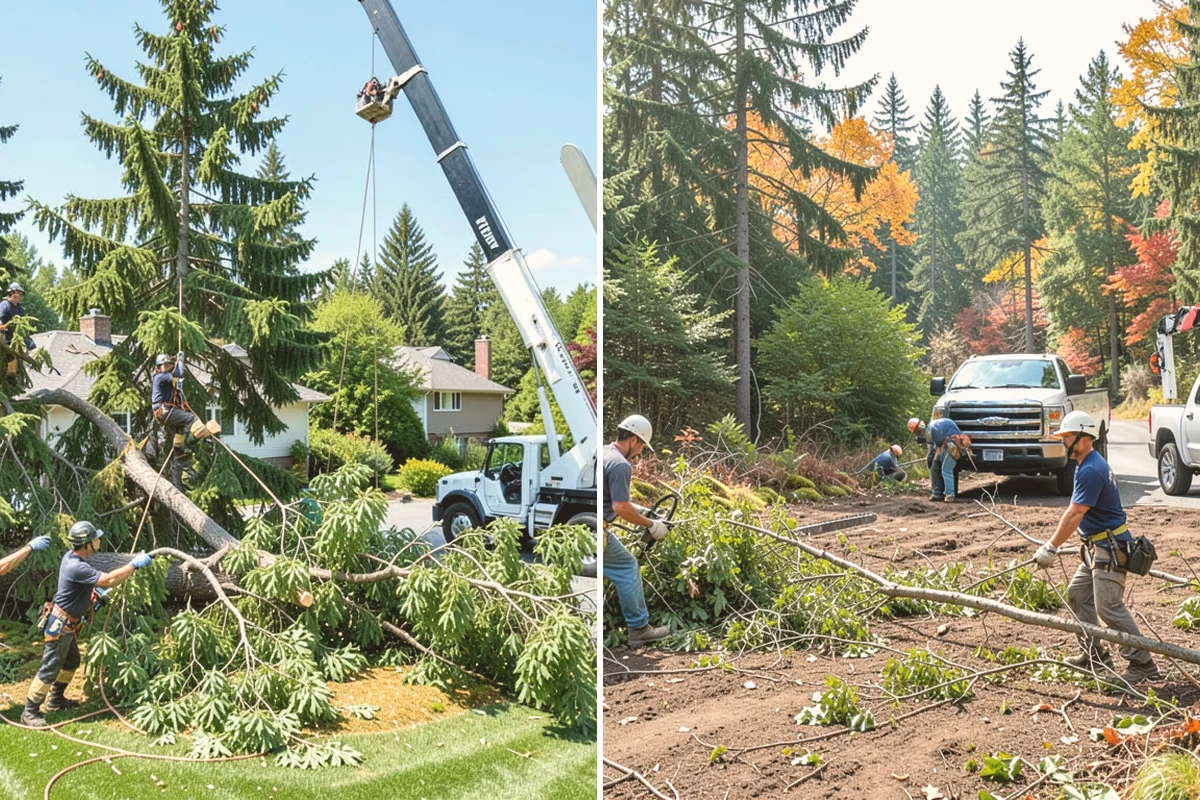 Multi-tree removal in Orting, Pierce County, WA - On-site assessment and hazard evaluation