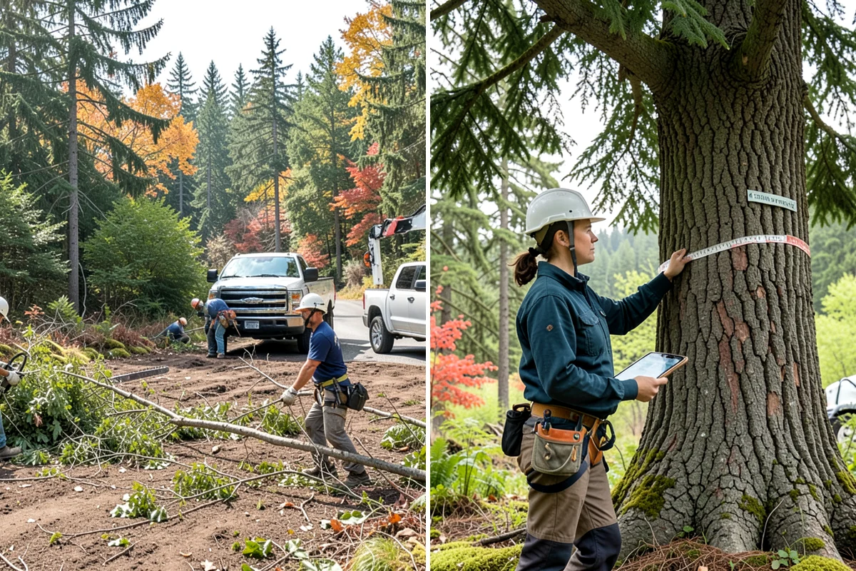 Multi-tree removal in Pacific, King County, WA - On-site assessment and hazard evaluation
