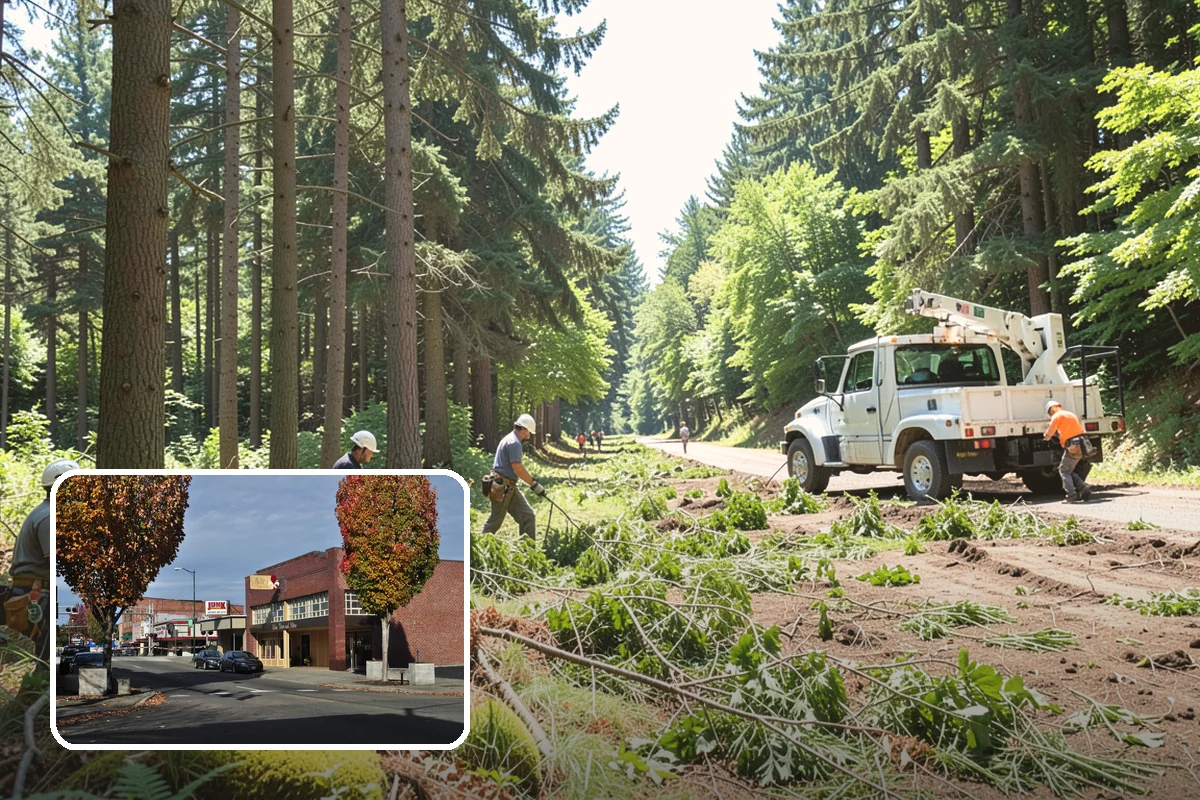 Multi-tree removal in Puyallup, Pierce County, WA - Removes safety hazards and reduces liability