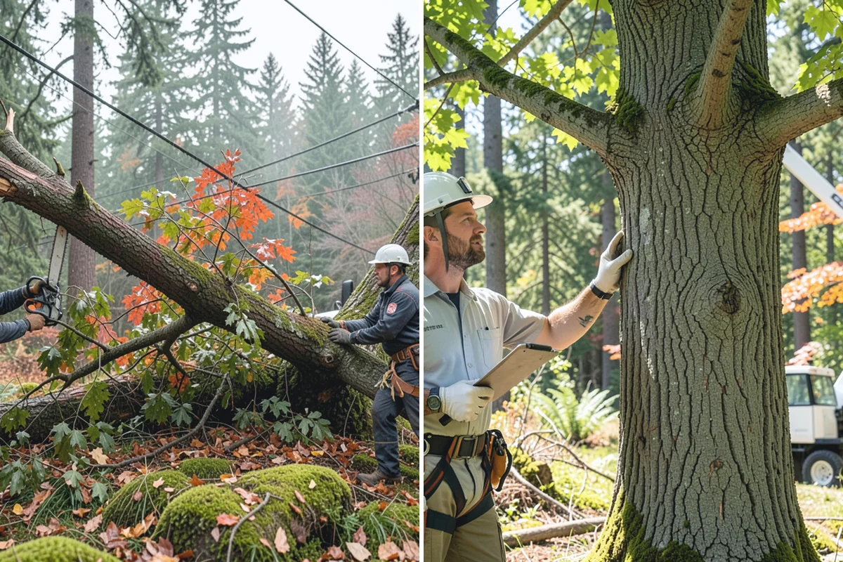 Multi-tree removal in Redmond, King County, WA - On-site assessment and hazard evaluation