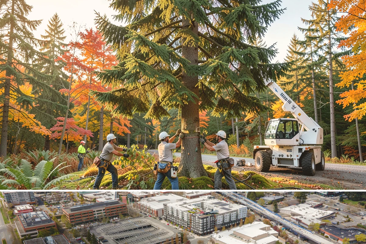 Multi-tree removal in Redmond, King County, WA - This service is best performed year-round in the Puget Sound climate provided that ground conditions allow equipment mobility...