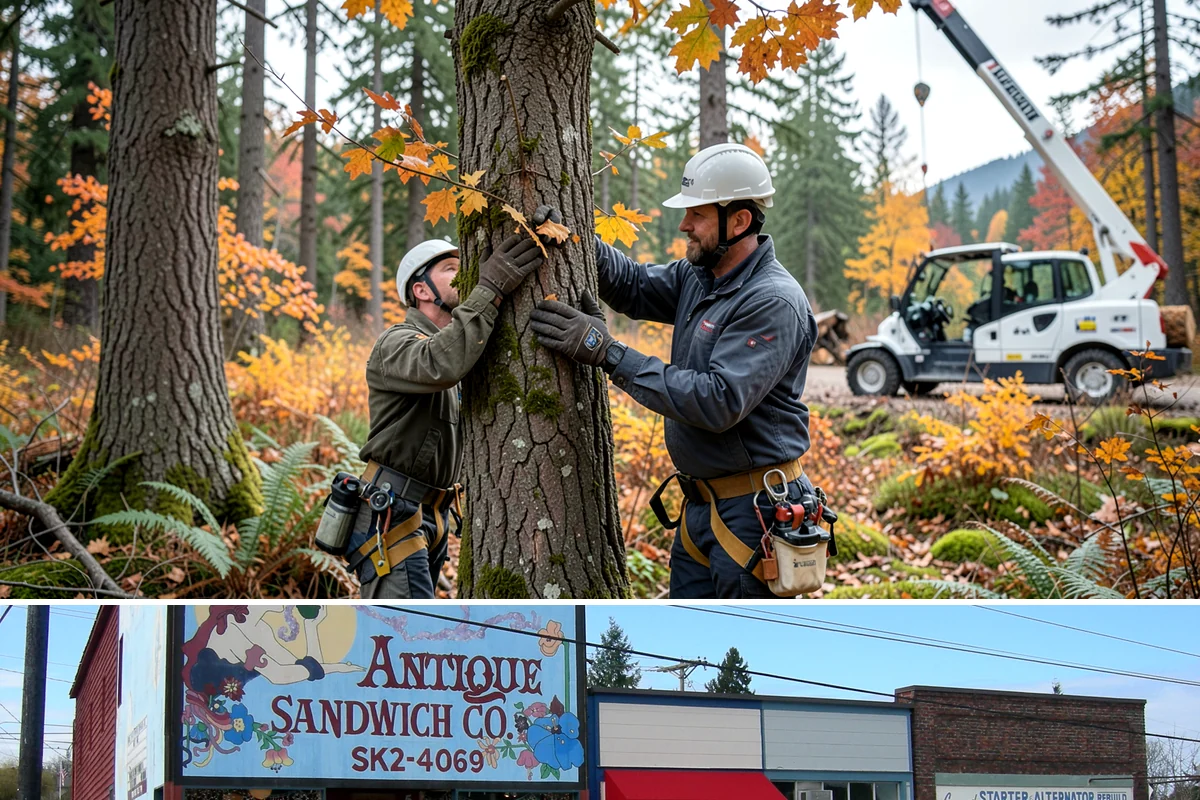 Multi-tree removal in Ruston, Pierce County, WA - This service is best performed year-round in the Puget Sound climate provided that ground conditions allow equipment mobility...