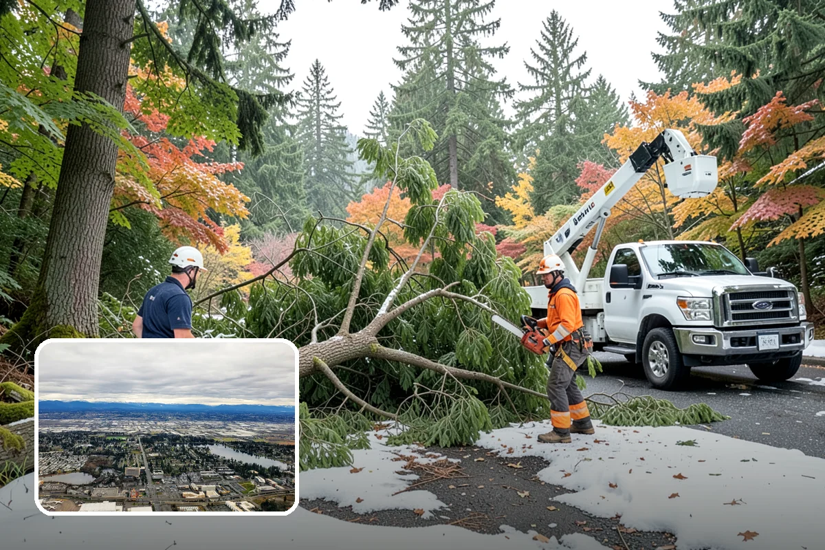 Multi-tree removal in SeaTac, King County, WA - Removes safety hazards and reduces liability
