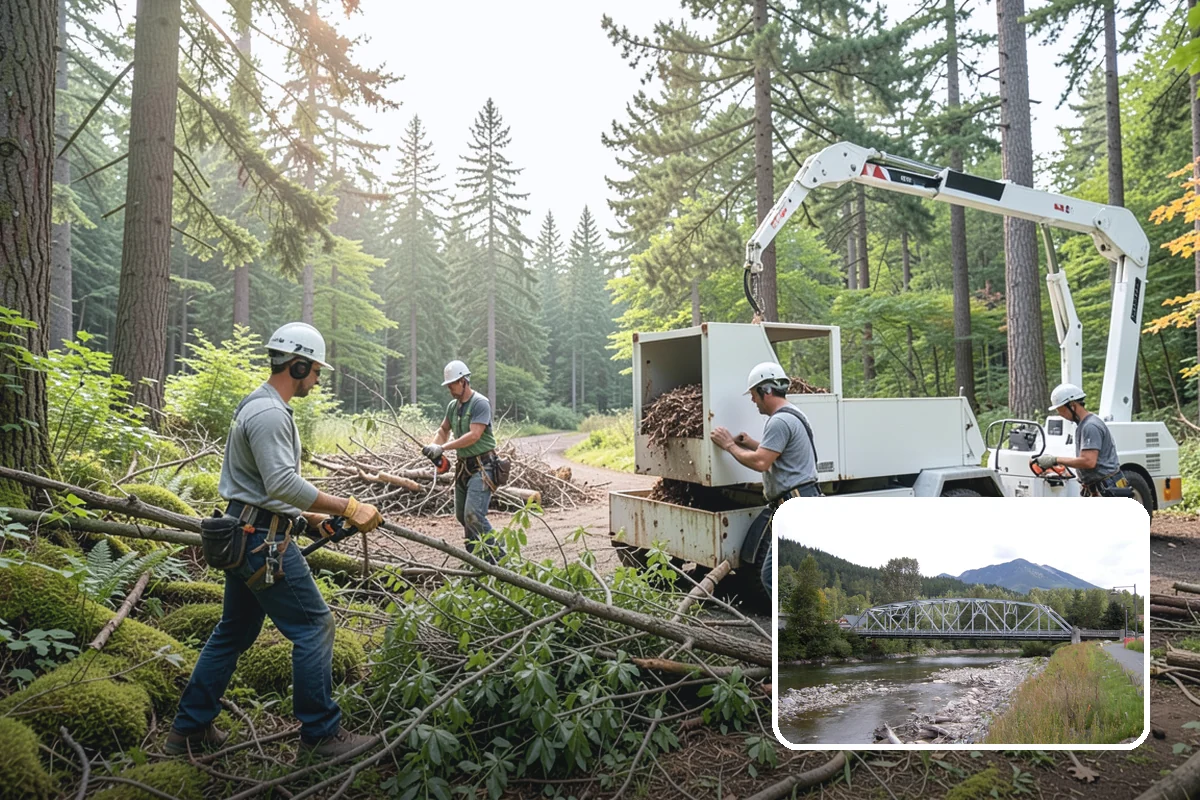 Multi-tree removal in Skykomish, King County, WA - Removes safety hazards and reduces liability
