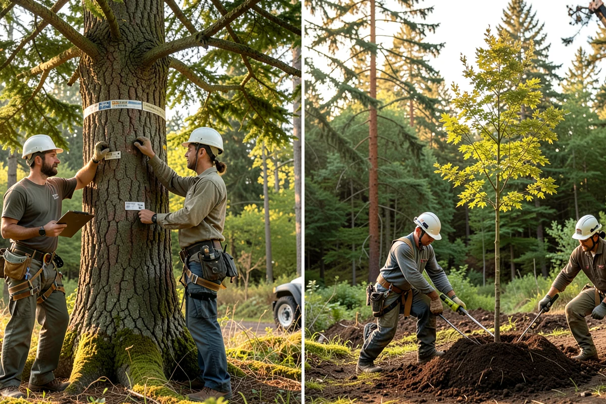 Multi-tree removal in Snoqualmie, King County, WA - On-site assessment and hazard evaluation