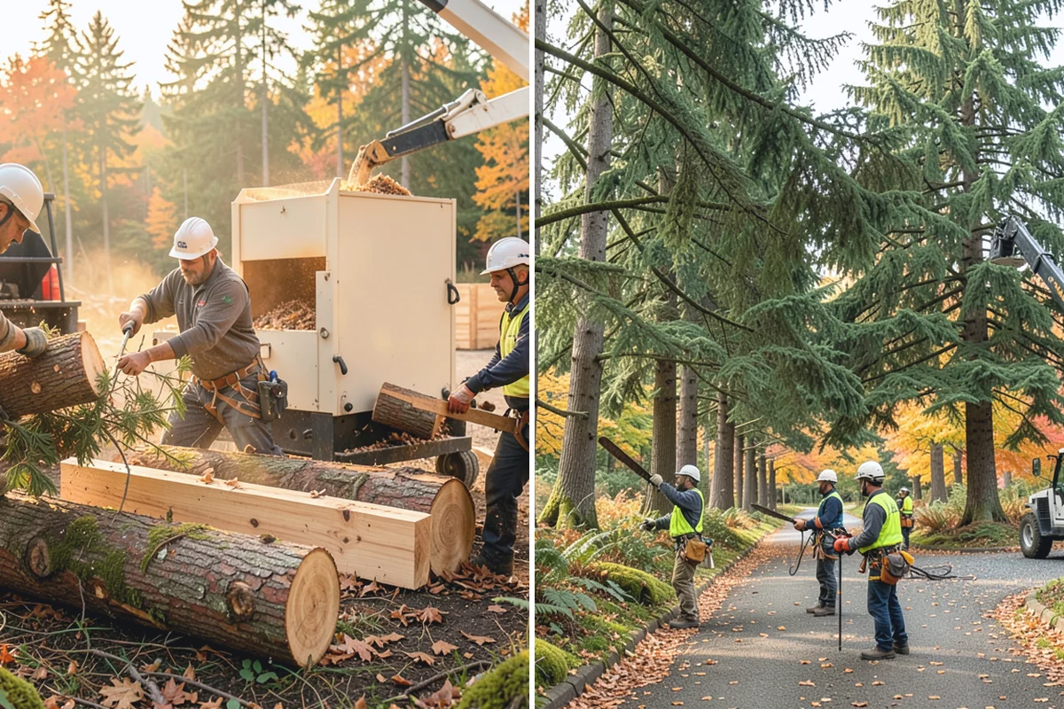 Multi-tree removal in South Prairie, Pierce County, WA - On-site assessment and hazard evaluation