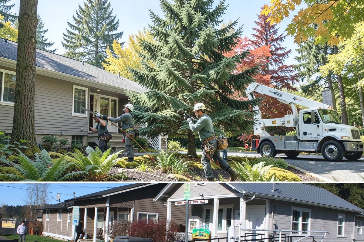 Multi-tree removal in South Prairie, Pierce County, WA - This service is best performed year-round in the Puget Sound climate provided that ground conditions allow equipment mobility...