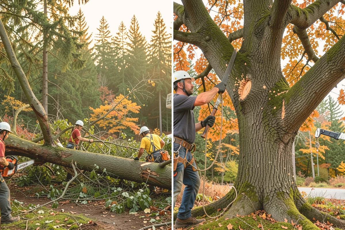 Multi-tree removal in Stanwood, Snohomish County, WA - On-site assessment and hazard evaluation