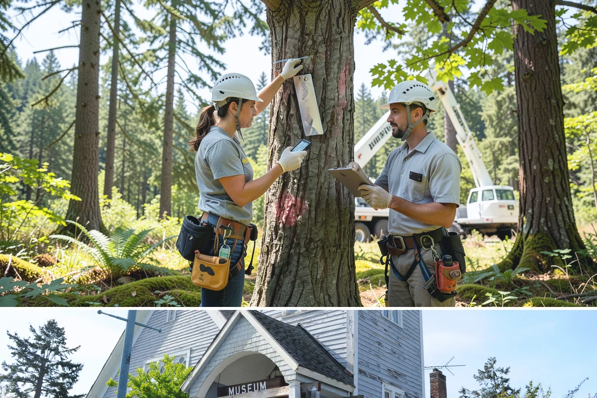 Multi-tree removal in Steilacoom, Pierce County, WA - This service is best performed year-round in the Puget Sound climate provided that ground conditions allow equipment mobility...