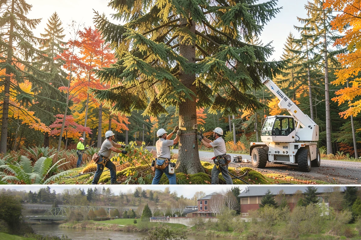 Multi-tree removal in Tukwila, King County, WA - This service is best performed year-round in the Puget Sound climate provided that ground conditions allow equipment mobility...