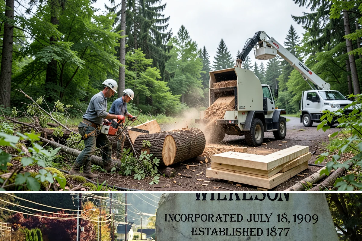 Multi-tree removal in Wilkeson, Pierce County, WA - This service is best performed year-round in the Puget Sound climate provided that ground conditions allow equipment mobility...
