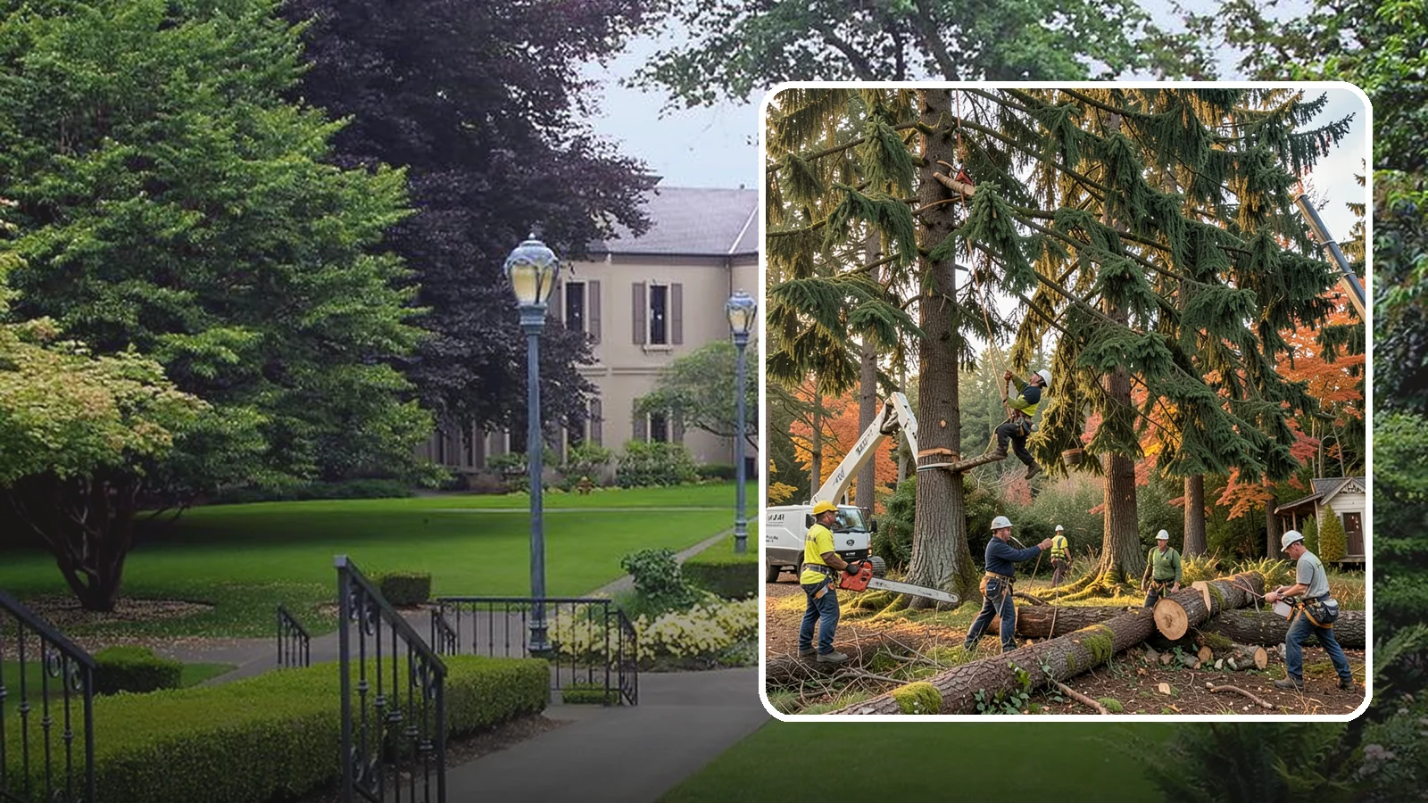 Multi-tree removal in Woodinville, King County, WA - The coordinated removal of several trees in a single project.