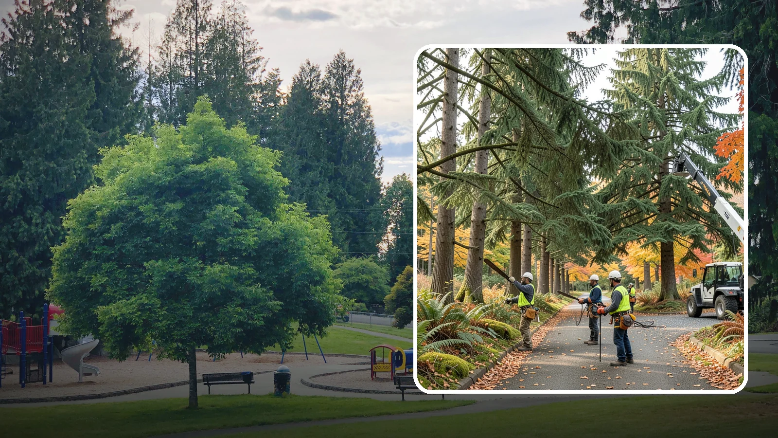 Municipal tree maintenance in Bonney Lake, Pierce County, WA - Tree maintenance for public and municipal spaces.