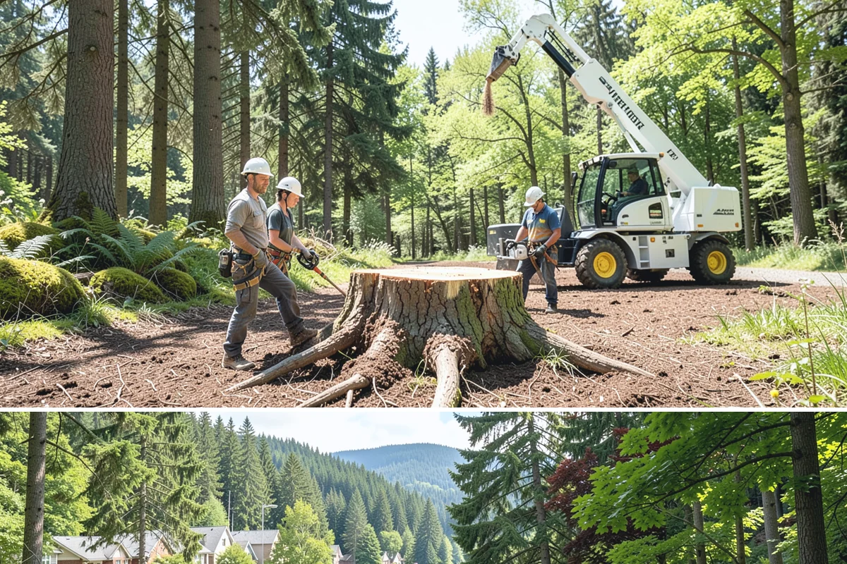 Municipal tree maintenance in Lake Forest Park, King County, WA - Work follows a recurring schedule aligned with recognized arboricultural standards to manage trees throughout all seasons in...