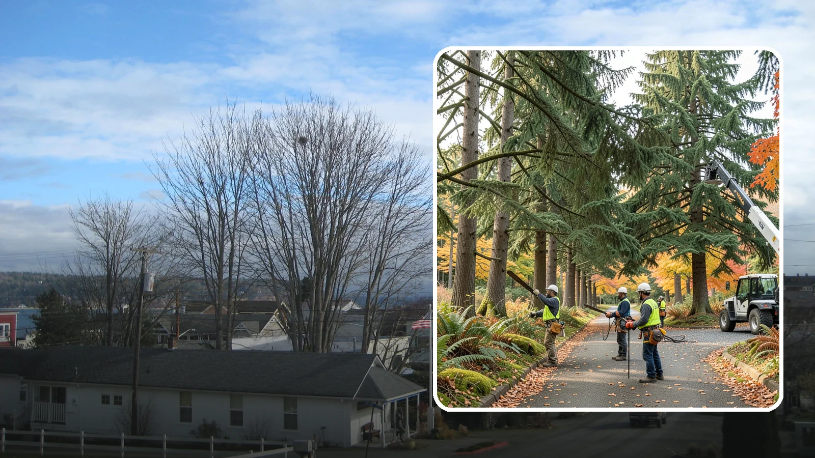 Municipal tree maintenance in Langley, Island County, WA - Tree maintenance for public and municipal spaces.