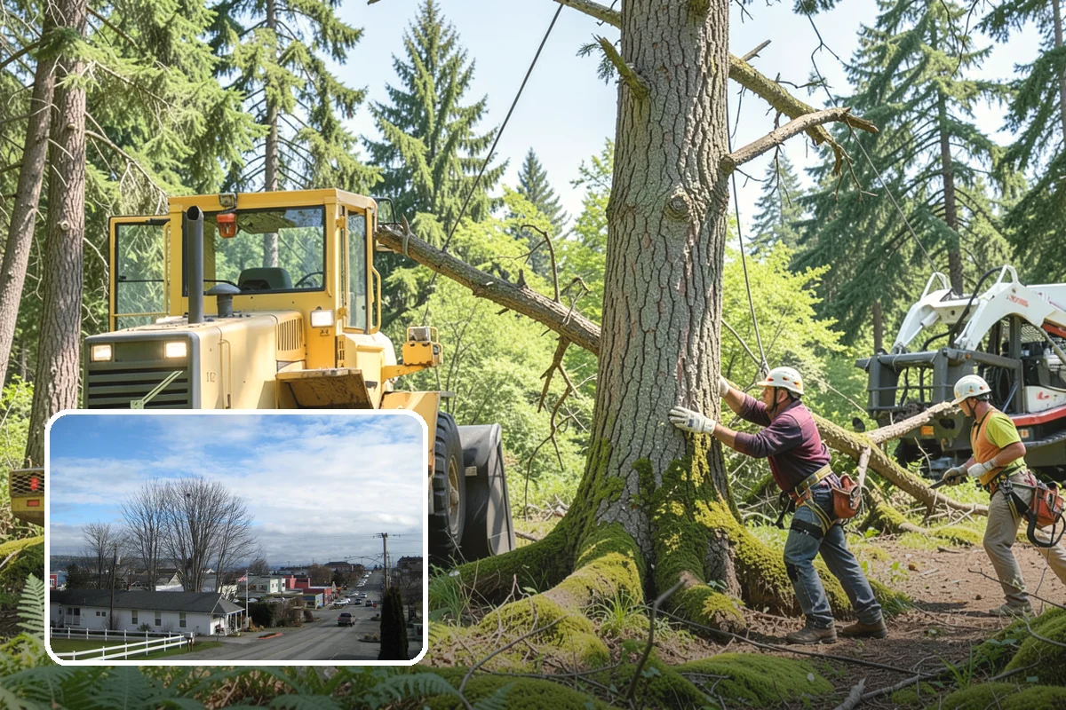 Municipal tree maintenance in Langley, Island County, WA - Keeps trees across a property safe and presentable