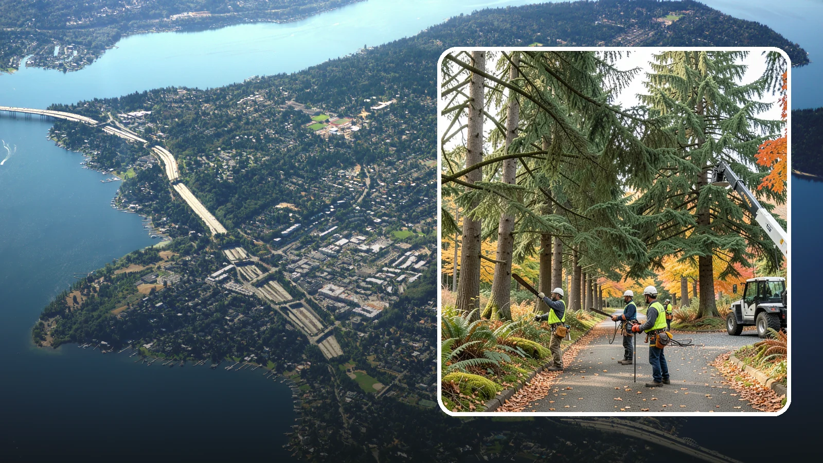 Municipal tree maintenance in Mercer Island, King County, WA - Tree maintenance for public and municipal spaces.