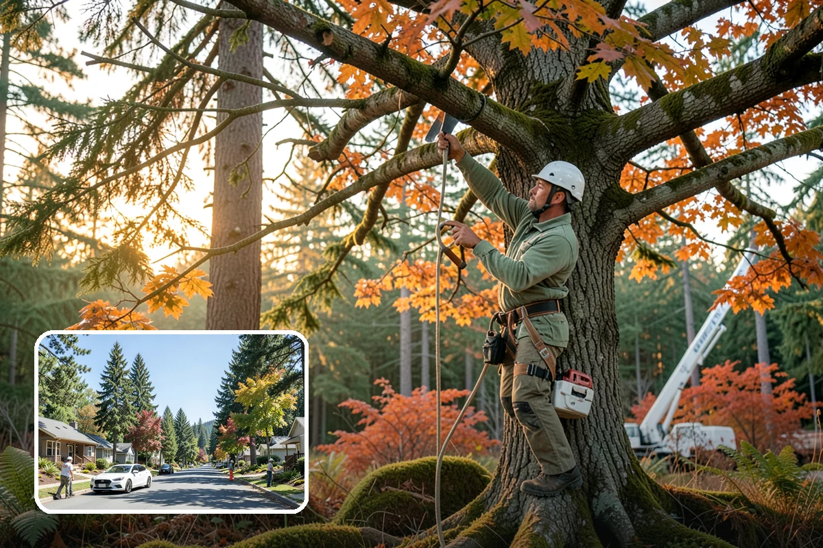 Municipal tree maintenance in Orting, Pierce County, WA - Keeps trees across a property safe and presentable