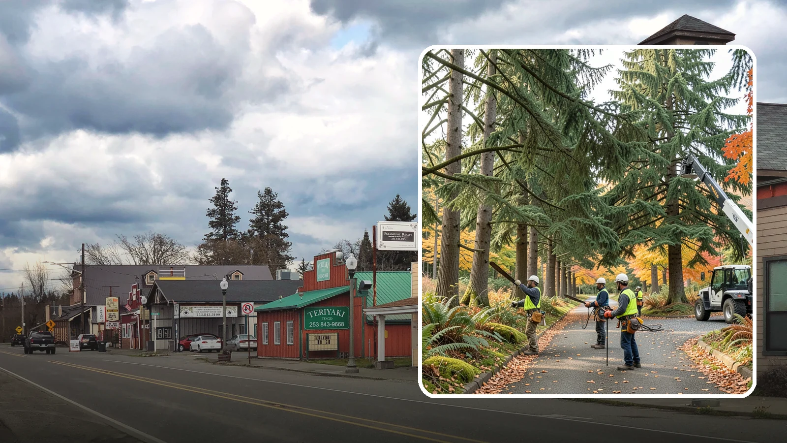 Municipal tree maintenance in Roy, Pierce County, WA - Tree maintenance for public and municipal spaces.