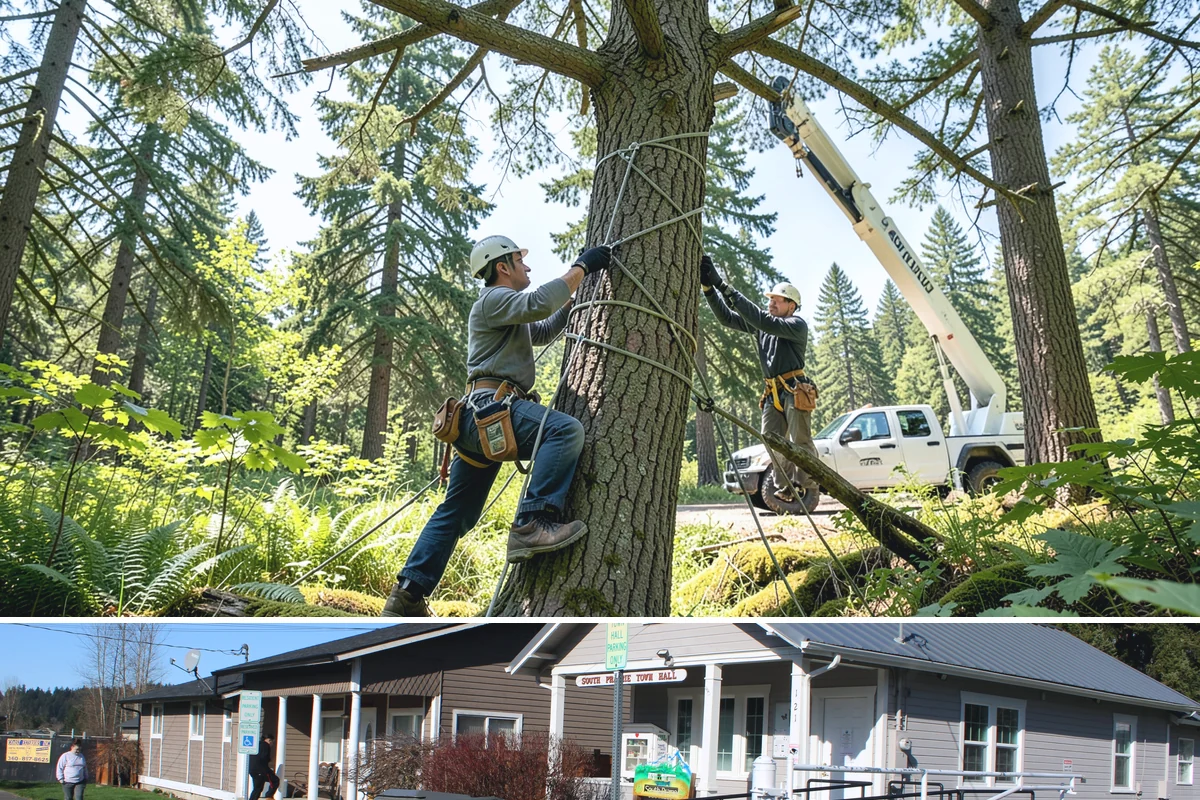 Municipal tree maintenance in South Prairie, Pierce County, WA - Work follows a recurring schedule aligned with recognized arboricultural standards to manage trees throughout all seasons in...