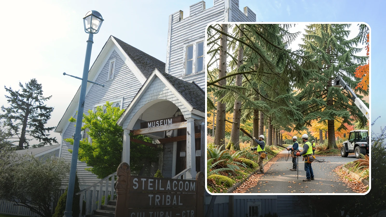 Municipal tree maintenance in Steilacoom, Pierce County, WA - Tree maintenance for public and municipal spaces.