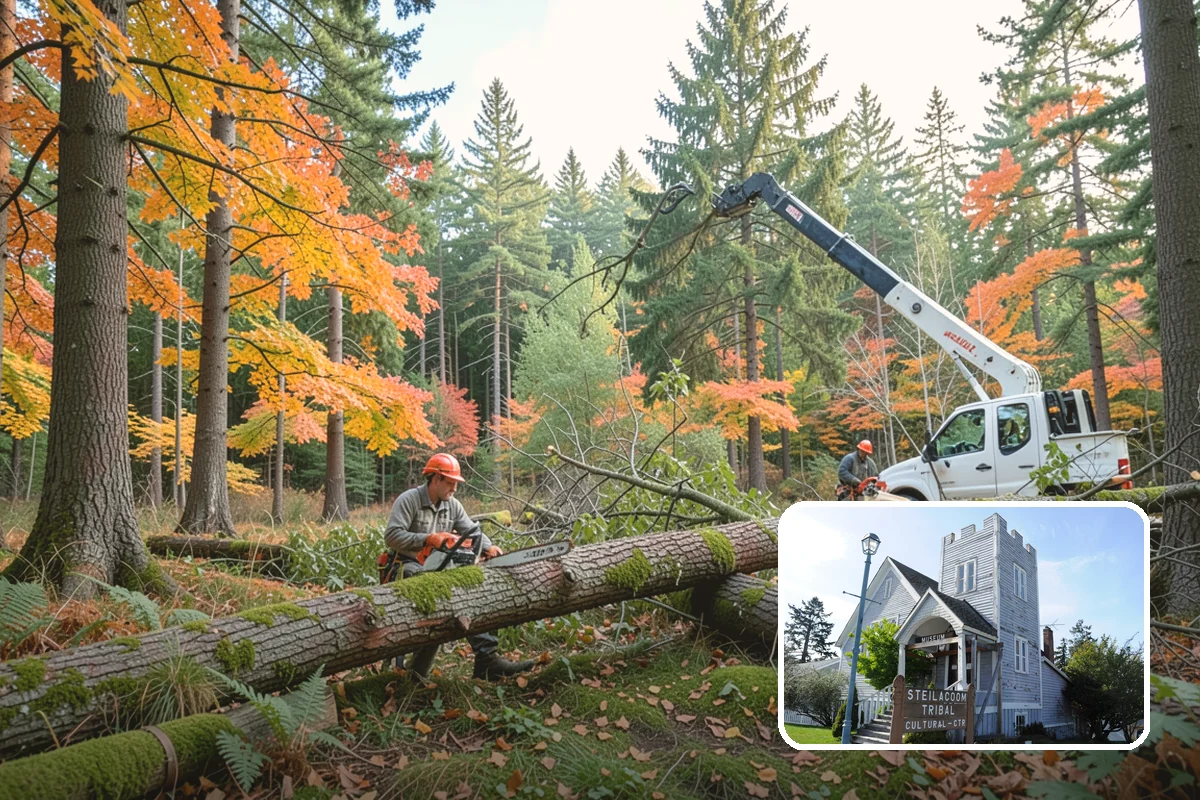 Municipal tree maintenance in Steilacoom, Pierce County, WA - Keeps trees across a property safe and presentable
