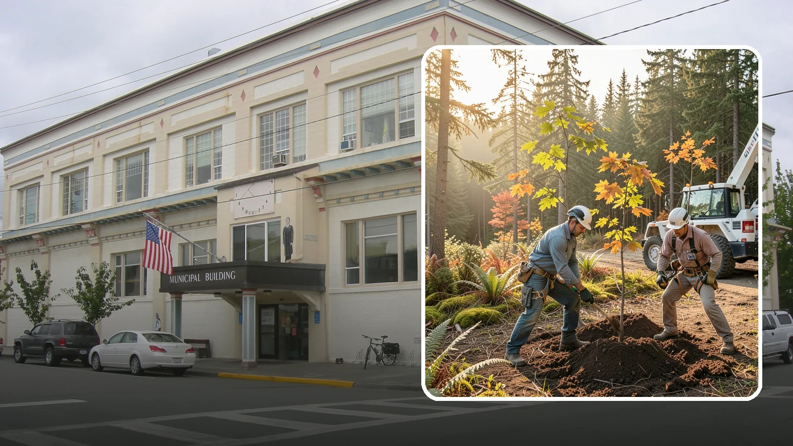 Native tree planting in Anacortes, Skagit County, WA - The planting of species native to the region.