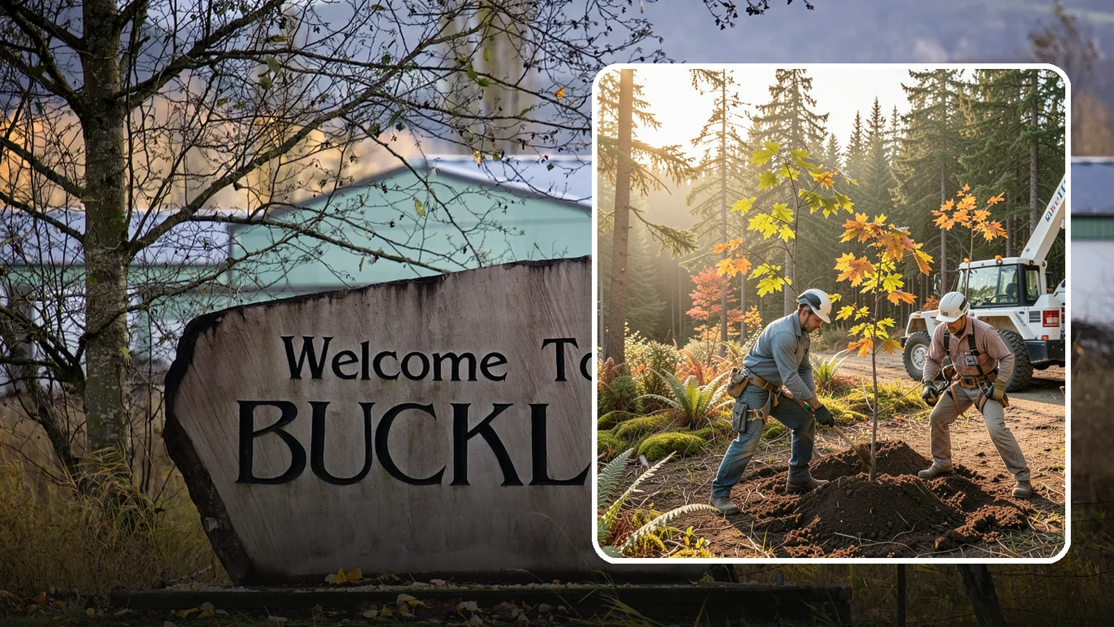 Native tree planting in Buckley, Pierce County, WA - The planting of species native to the region.