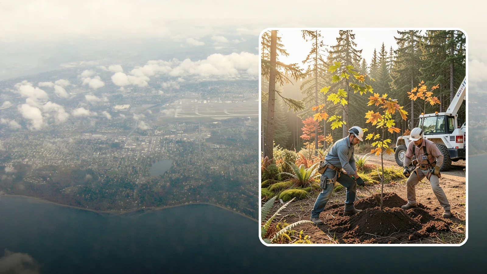 Native tree planting in Burien, King County, WA - The planting of species native to the region.