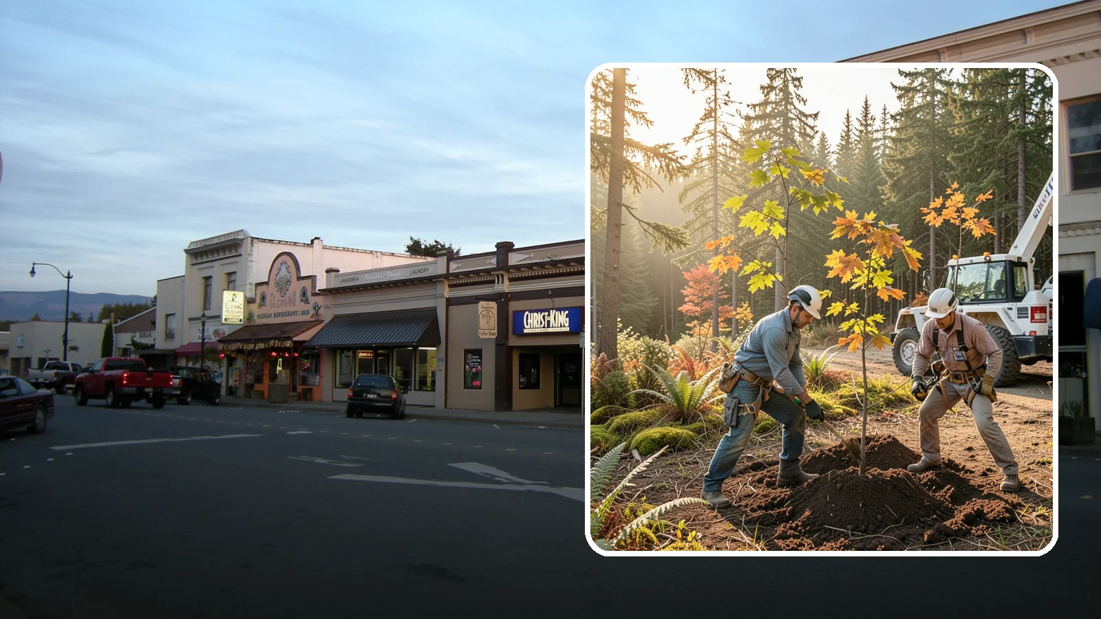 Native tree planting in Burlington, Skagit County, WA - The planting of species native to the region.