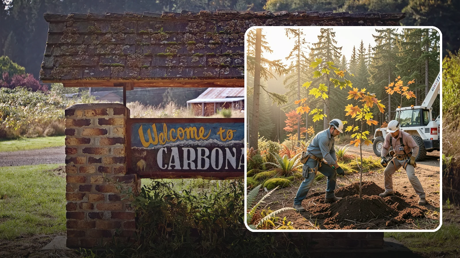 Native tree planting in Carbonado, Pierce County, WA - The planting of species native to the region.