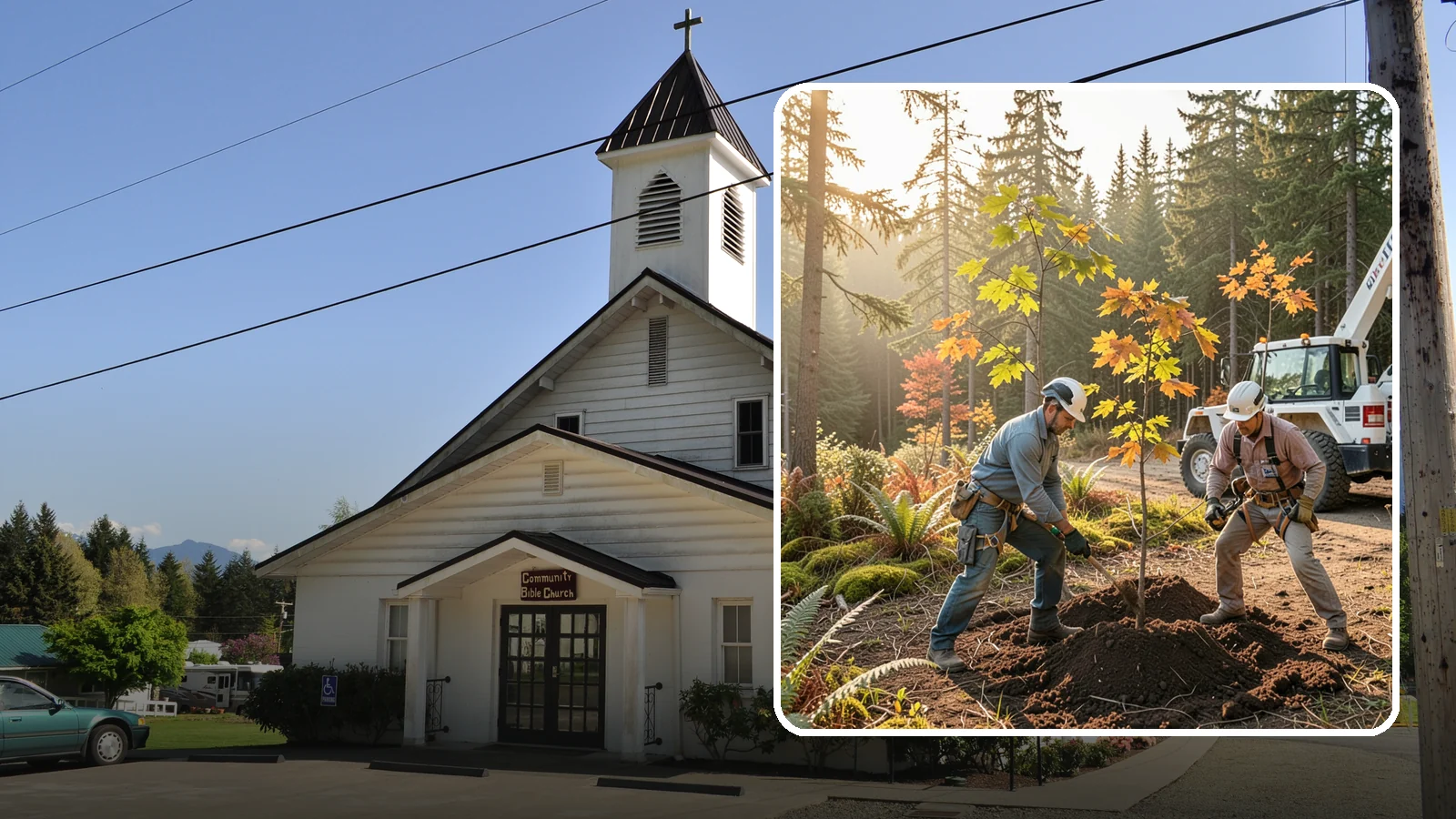 Native tree planting in Concrete, Skagit County, WA - The planting of species native to the region.