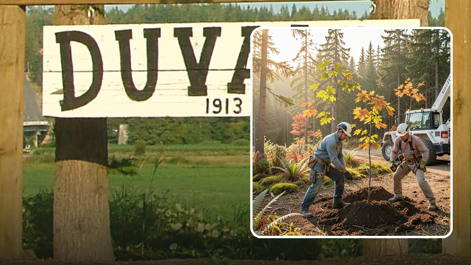Native tree planting in Duvall, King County, WA - The planting of species native to the region.