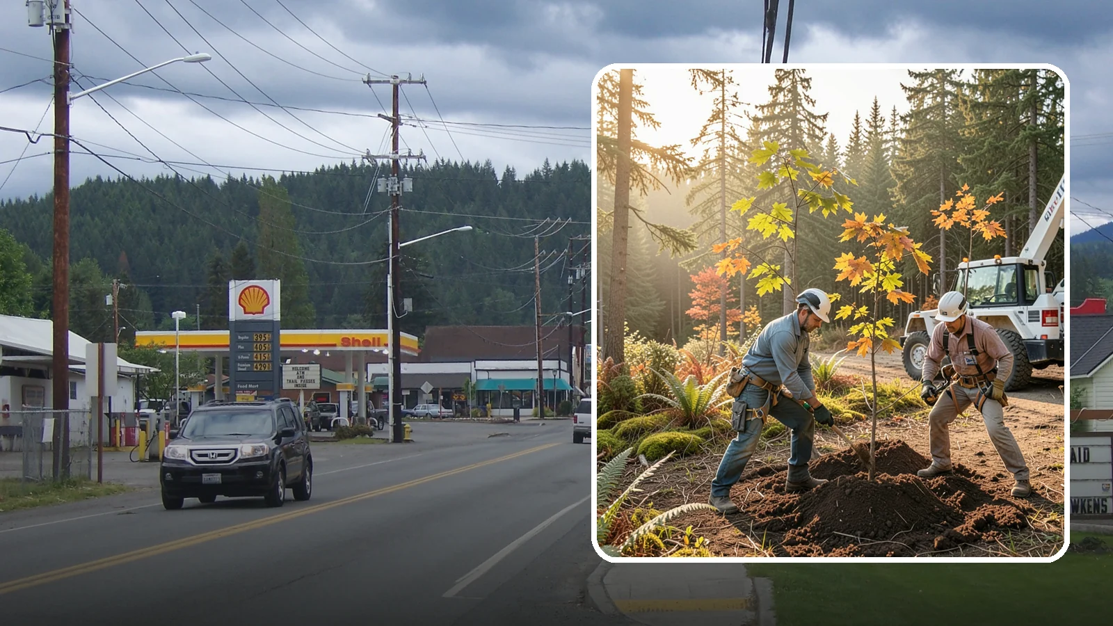 Native tree planting in Granite Falls, Snohomish County, WA - The planting of species native to the region.