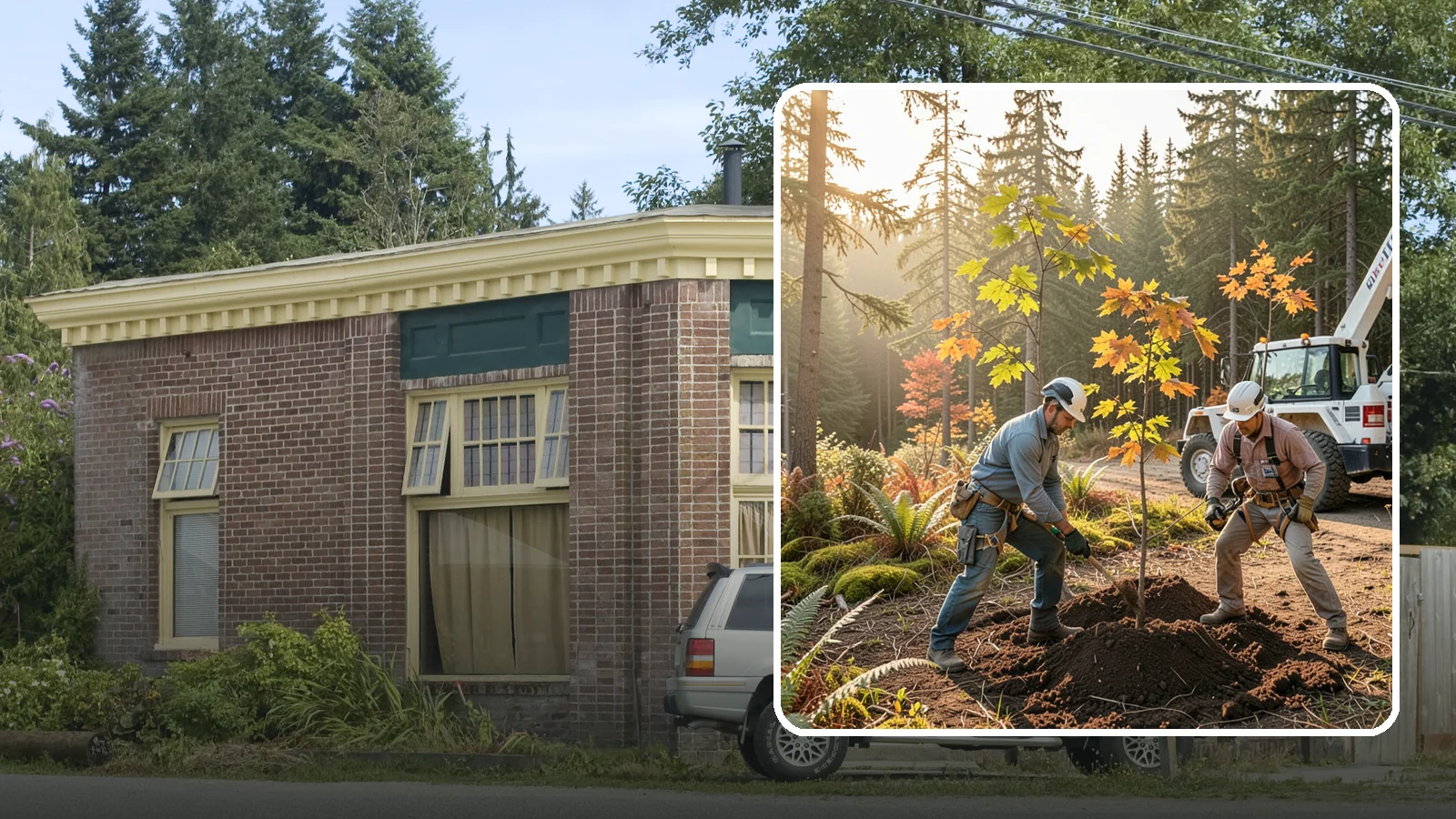 Native tree planting in Hamilton, Skagit County, WA - The planting of species native to the region.