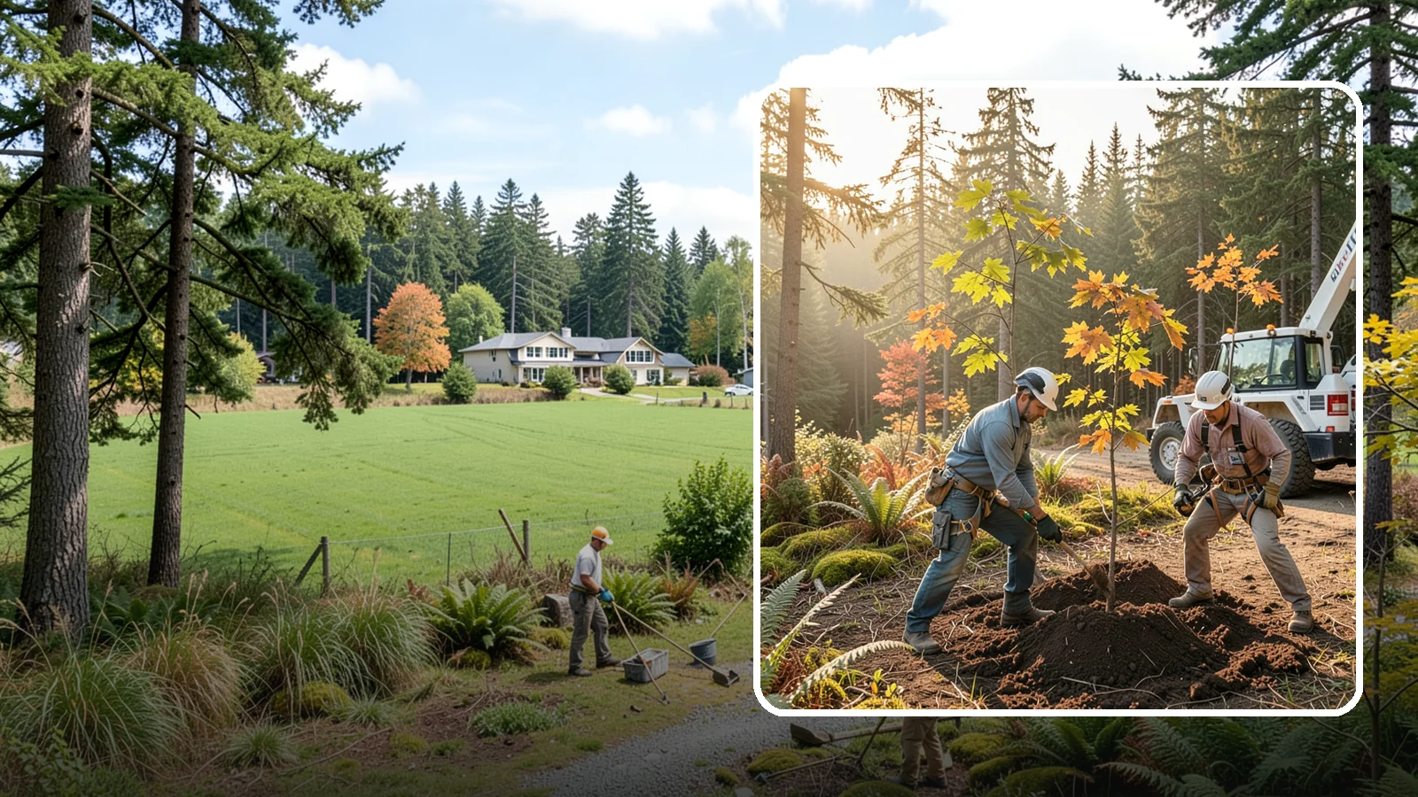 Native tree planting in Lyman, Skagit County, WA - The planting of species native to the region.