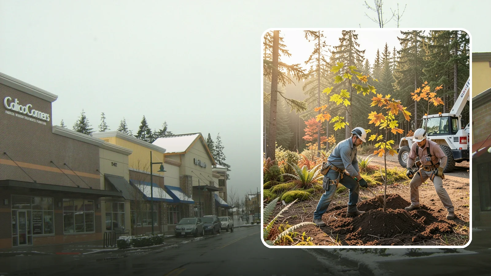 Native tree planting in Mill Creek, Snohomish County, WA - The planting of species native to the region.
