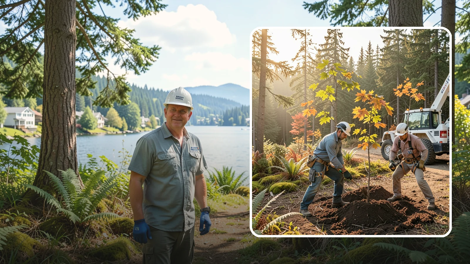 Native tree planting in Milton, King County, WA - The planting of species native to the region.