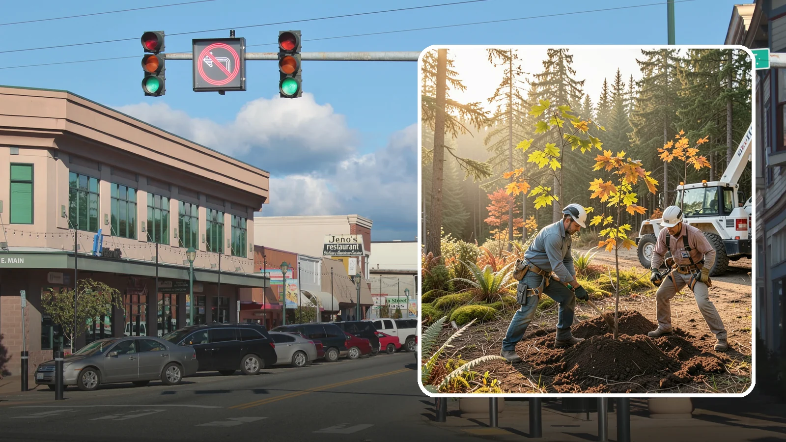 Native tree planting in Monroe, Snohomish County, WA - The planting of species native to the region.