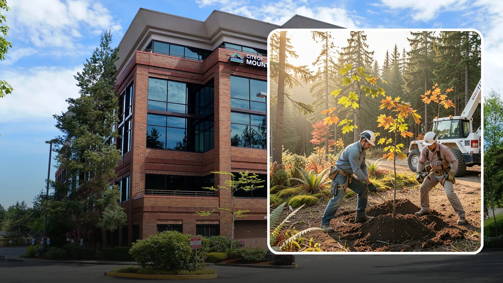 Native tree planting in Mountlake Terrace, Snohomish County, WA - The planting of species native to the region.
