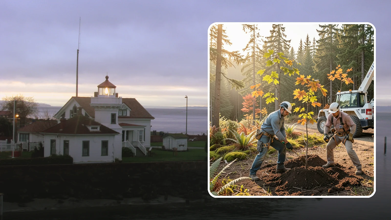 Native tree planting in Mukilteo, Snohomish County, WA - The planting of species native to the region.